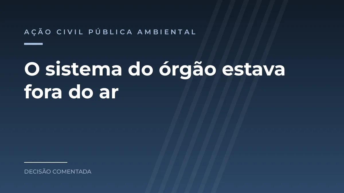 Arte azul com o texto O sistema do órgão estava fora do ar