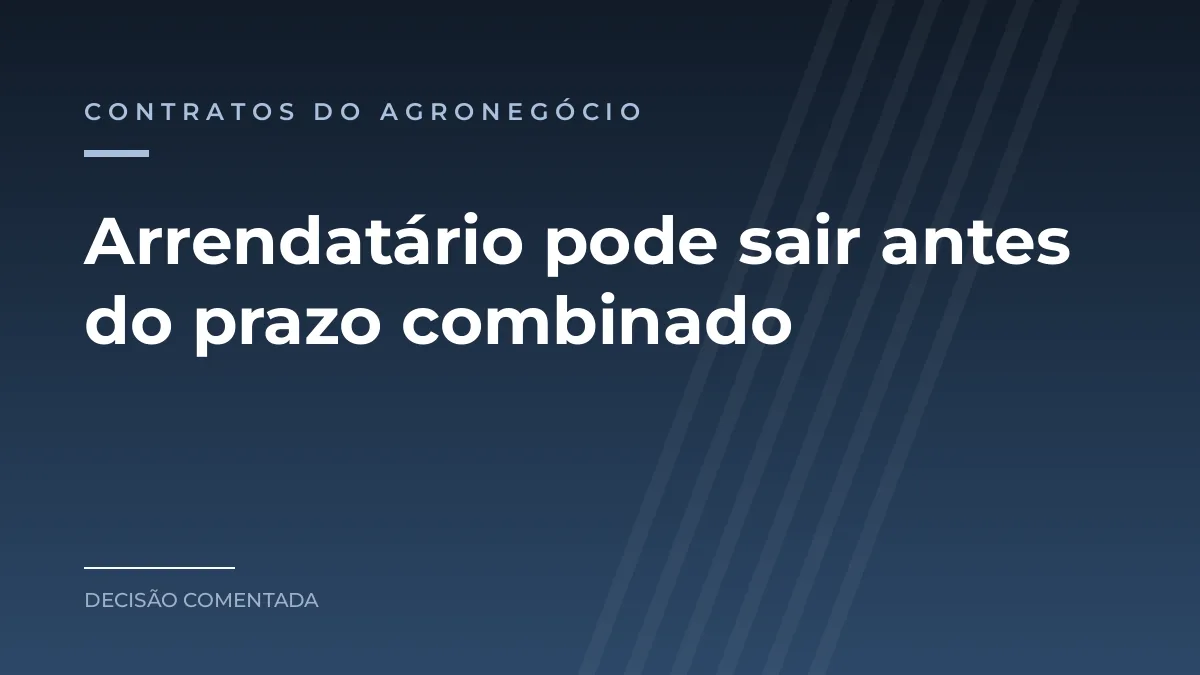 Arte azul com o texto Arrendatário pode sair antes do prazo combinado
