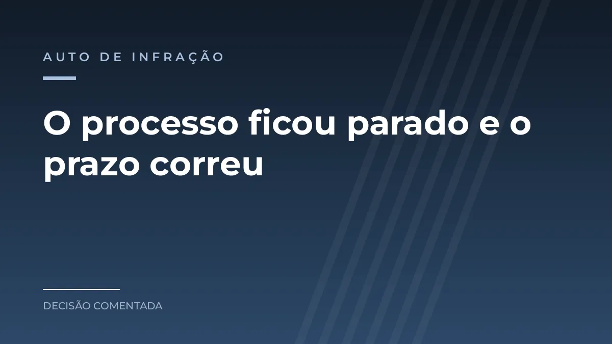 Arte azul com o texto O processo ficou parado e o prazo correu