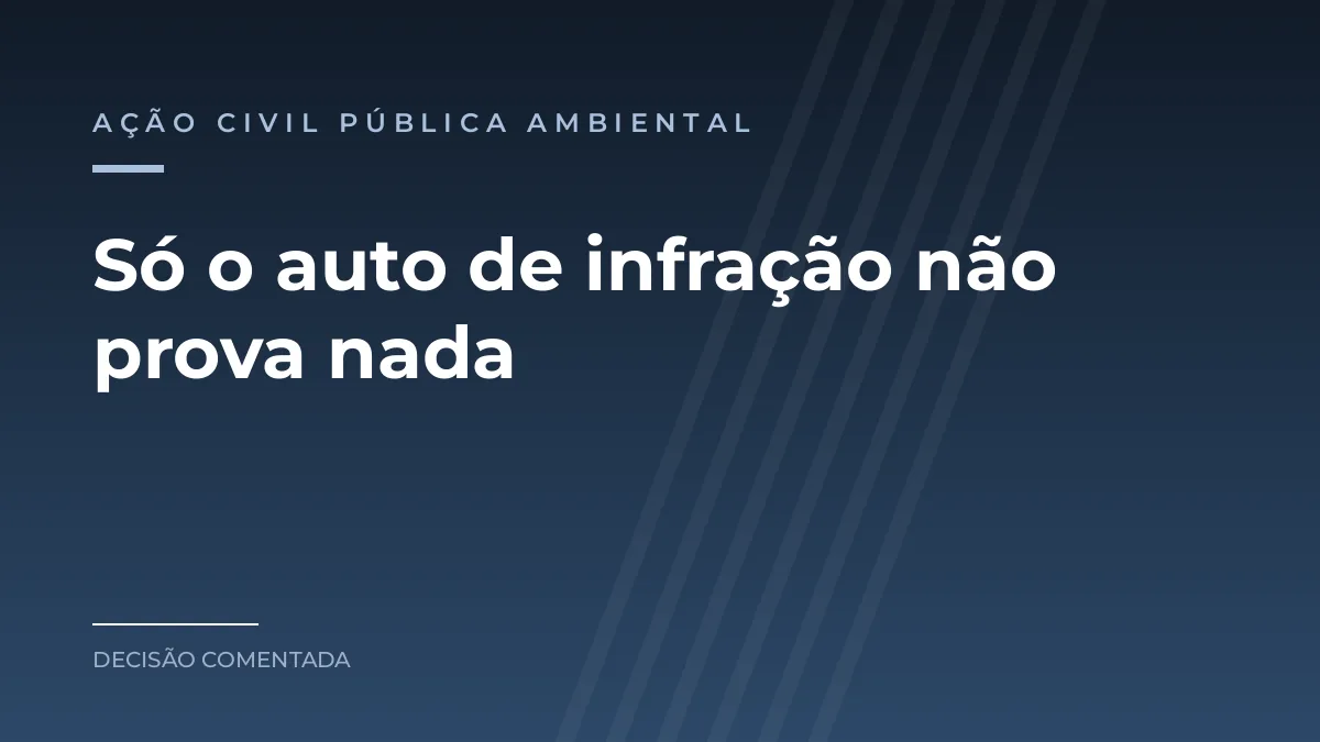 Arte azul com o texto Só o auto de infração não prova nada