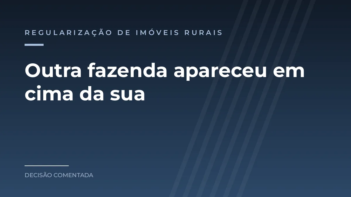 Arte azul com o texto Outra fazenda apareceu em cima da sua